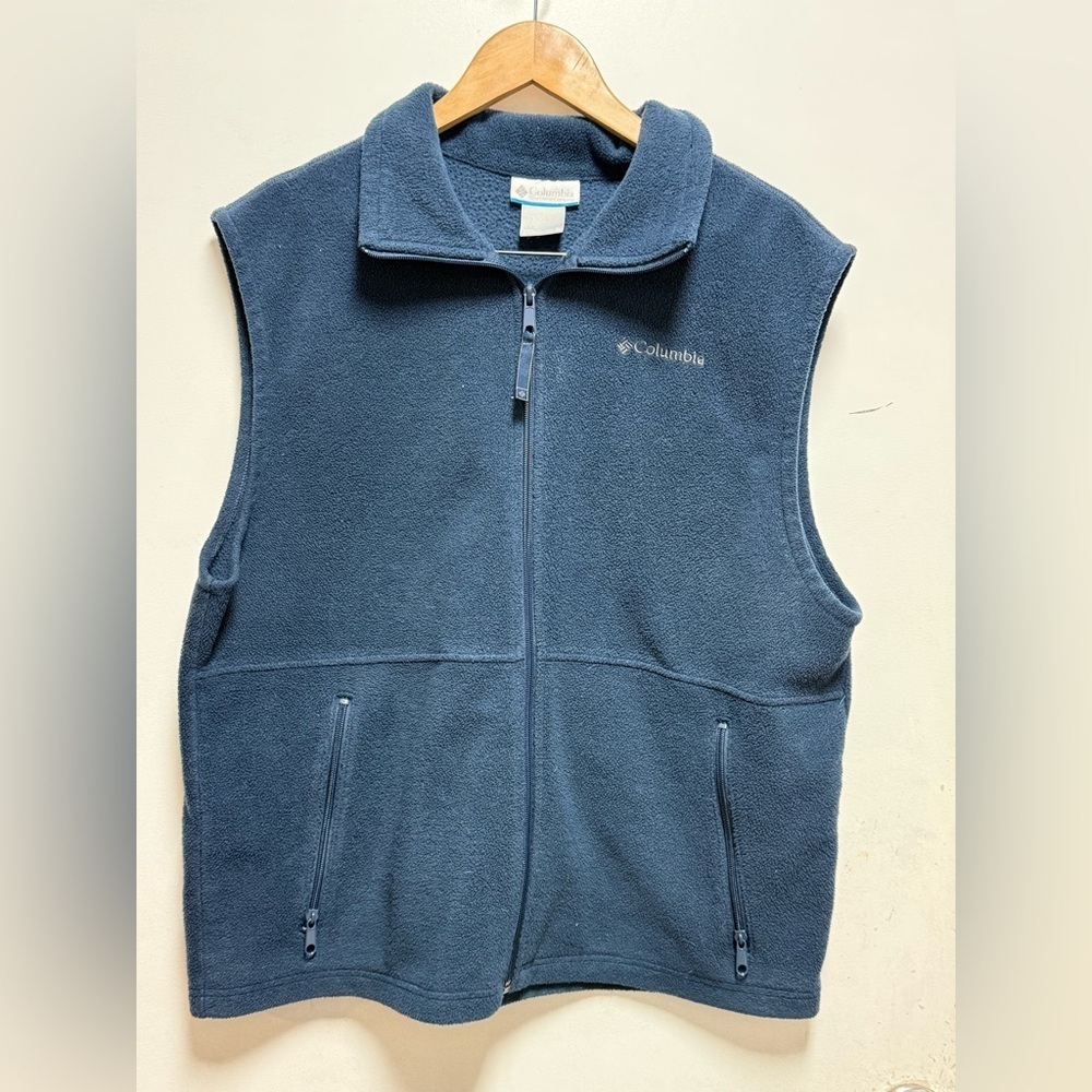 Columbia Men's Navy Zip-Up Fleece Vest Size L